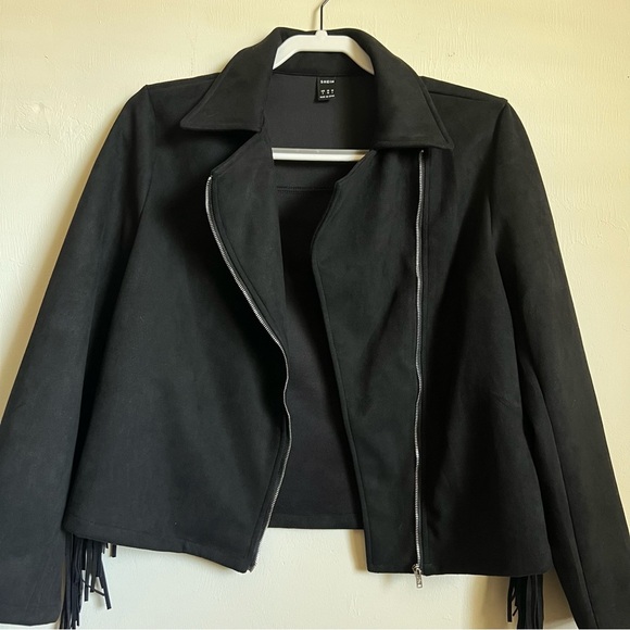 SHEIN Zip Up Fringe Trim Jacket S - Picture 2 of 12